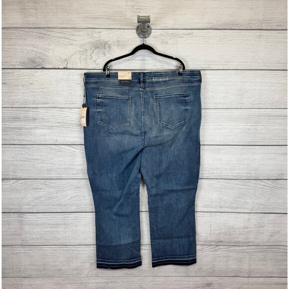 NYDJ Plus Size Marilyn Straight Stripe Raw Hem Jeans Size 26W - Picture 7 of 8
